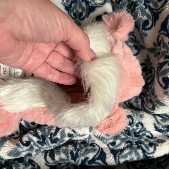 Little Lass 12 month Baby Girl Ight Pink and White Hooded Dressy Vest ECU - Picture 8 of 12